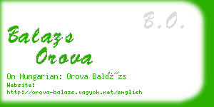 balazs orova business card